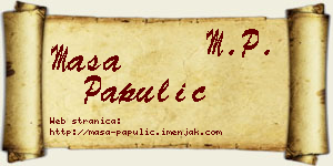 Maša Papulić vizit kartica